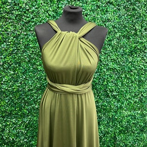 Olive Infinity Bridesmaid Dress, Twist Wrap Bridesmaid Dress, Maxi Dress, Olive Multiway Dress, Convertible Bridesmaid Dress image 6