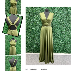 Olive Infinity Bridesmaid Dress, Twist Wrap Bridesmaid Dress, Maxi Dress, Olive Multiway Dress, Convertible Bridesmaid Dress image 2