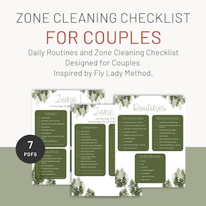 Printable Cleaning Checklist, Fly Lady Control Journal, Zone Journal, Cleaning Zones, Fly Lady Method, Deep Clean, Chore Checklist, FLYLADY