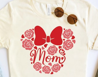 Flower Minnie Mouse Mom Shirt, Disney Floral Tee