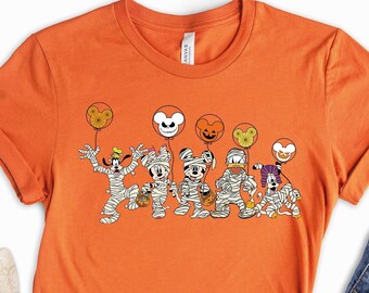 Vintage Disney Halloween Shirt, Mickey And Friends Halloween Shirt, Mummy Mickey and Friends Halloween Party, Disney Family Matching Shirt