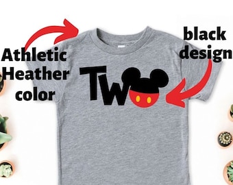 Second Mickey Mouse Birthday Shirt, Mickey 2nd Birthday T-Shirts, Disney Mickey Birthday Tee, Two Birthday T-Shirt, Disney Birthday Boy Tee