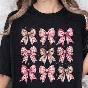 Comfort Colors Valentine Bows T-Shirt: Coquette Holiday Tee