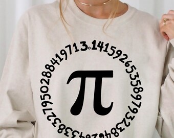 Pi Day Math Teacher Sweatshirt: 3.14 Symbol Long Sleeve