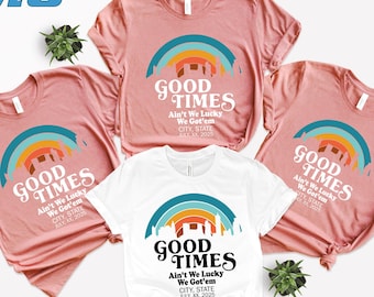 T-shirts personnalisés pour réunion de famille : motif coeur, t-shirts d'été assortis