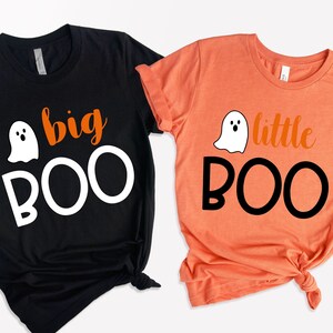 Chemises d'Halloween pour frères et sœurs Big Boo Little Boo : cadeau de famille assorti