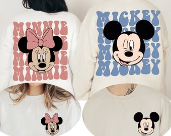 Retro Mickey Minnie Mouse Sweatshirt: Disneyland Vacation Hoodie