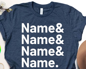 Camiseta personalizada con nombre y ampersand: estilo clásico personalizado