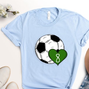 Personalized Soccer Mom Shirt: Numbered Heart Tee