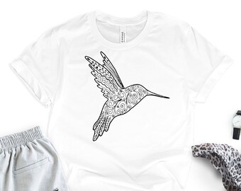 Geometric Hummingbird Shirt: Bird Lover Gift