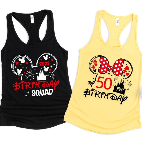 50th Birthday Tank Tops, Disney Birthday Squad Tank, Minnie 50 Years Old Gift, Gift For 50th Birthday, Birthday Shirt, My 50th Birthday