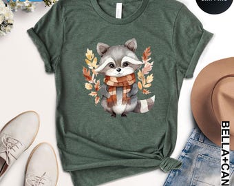 Funny Raccoon Graphic T-Shirt, Feral Women Autumn Top