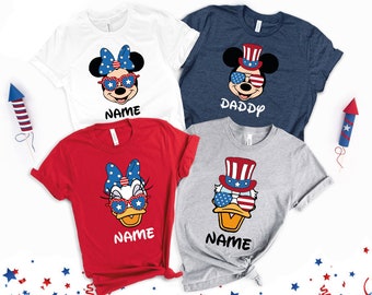 Custom 4th Of July Disney Shirt, Mickey and Friends 4th Of July Shirt, Custom Mickey and Friends Patriotic Shirt, Disney USA Family Shirt