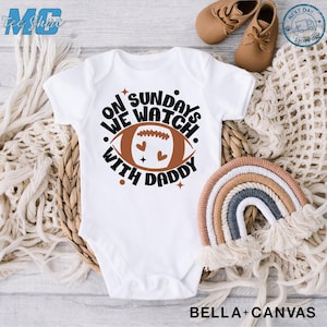Football Baby Onesie - Sundays Are for Football with Daddy, Baby Boy Outfit, Newborn Football Outfit, Baby Shower Gift, Cute Game Day Onesie