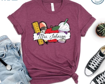 Personalized Teacher Shirt: Custom Name, Back to School Gift