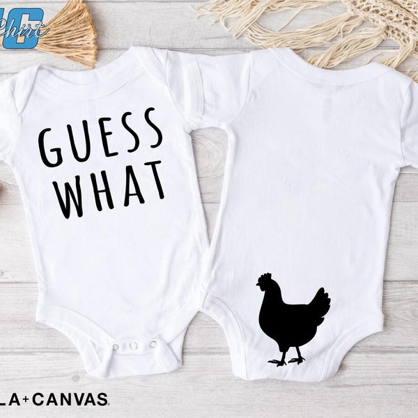 Guess What Chicken Butt Baby Bodysuit: Funny Newborn Outfit
