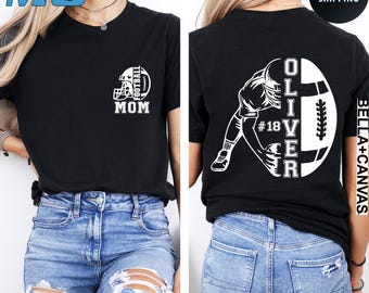 Personalized Football Mom T-Shirt – Custom Name & Number Game Day Tee