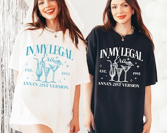 Camiseta de cumpleaños número 21 de Comfort Colors: "En mi era legal"