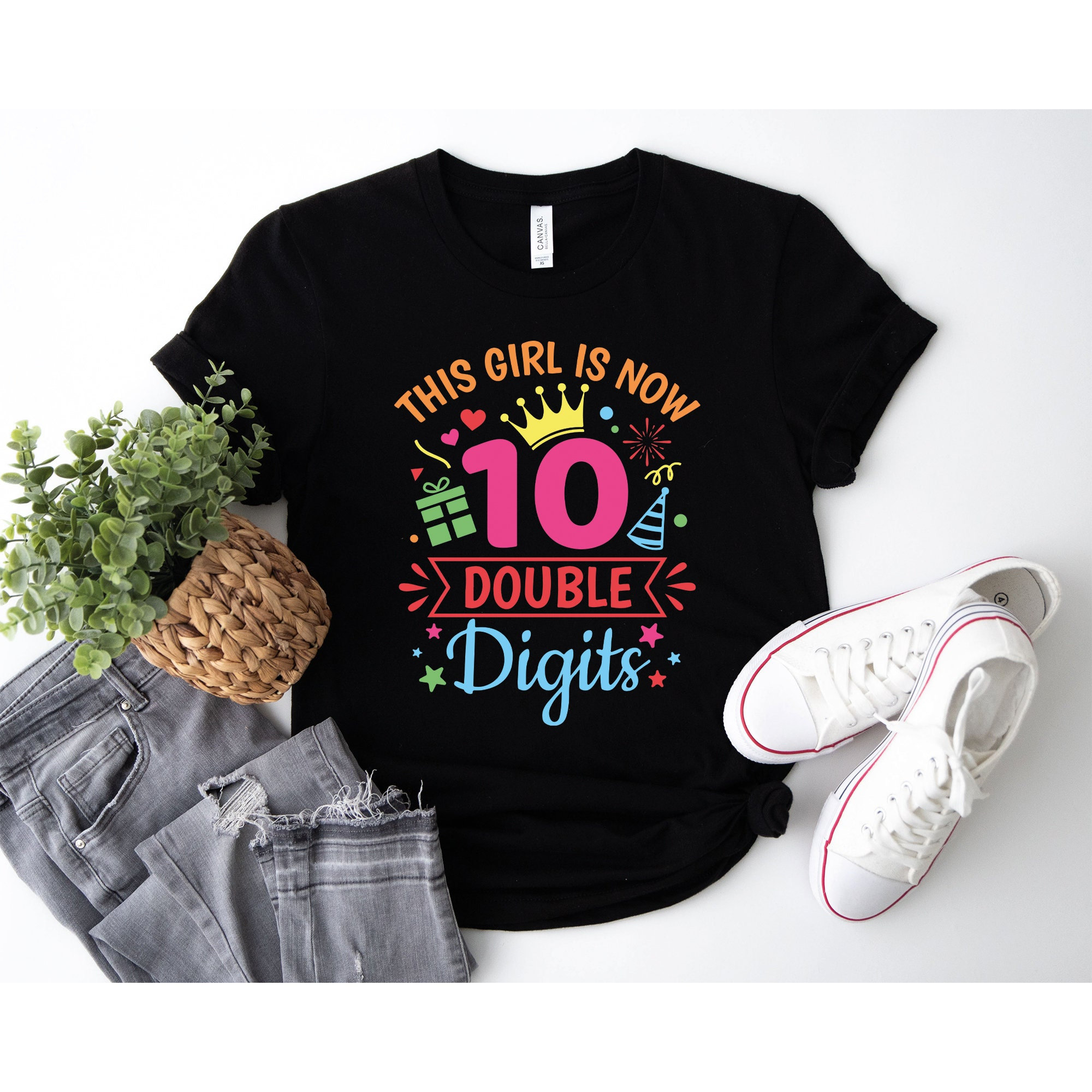 10th Birthday Girl Shirt: Double Digits Tee