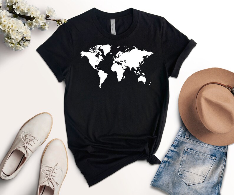 World Map Shirt Travel Shirt Adventure Tee Traveler Gift Etsy