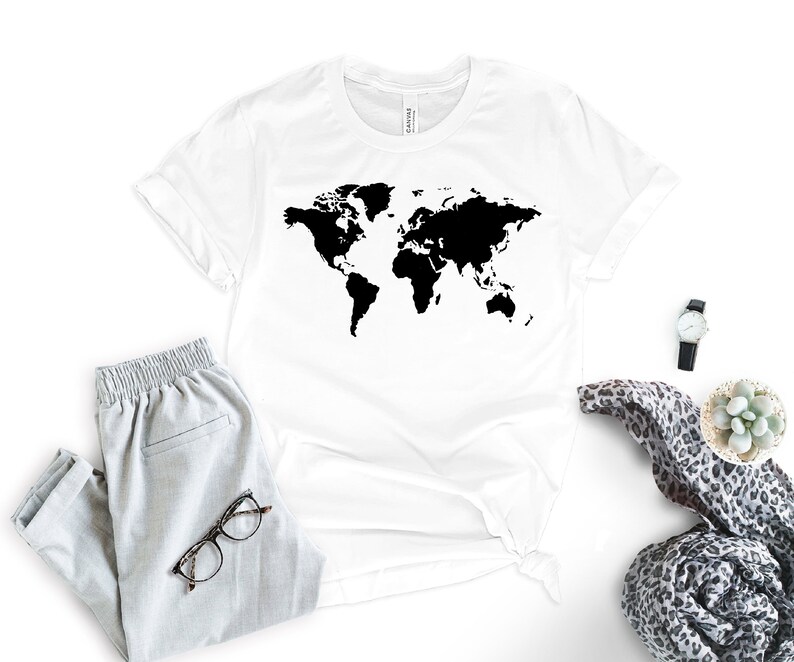 World Map Shirt Travel Shirt Adventure Tee Traveler Gift Etsy