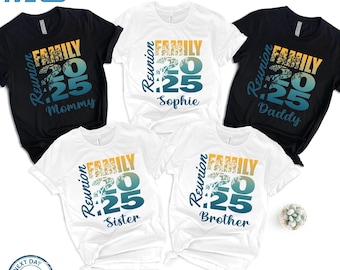 T-shirt Réunion de famille 2025 : t-shirt personnalisé assorti à l'arbre généalogique