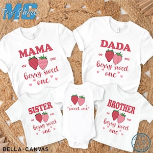 Berry First Birthday Family Shirts: Sweet One Strawberry Matching Tees