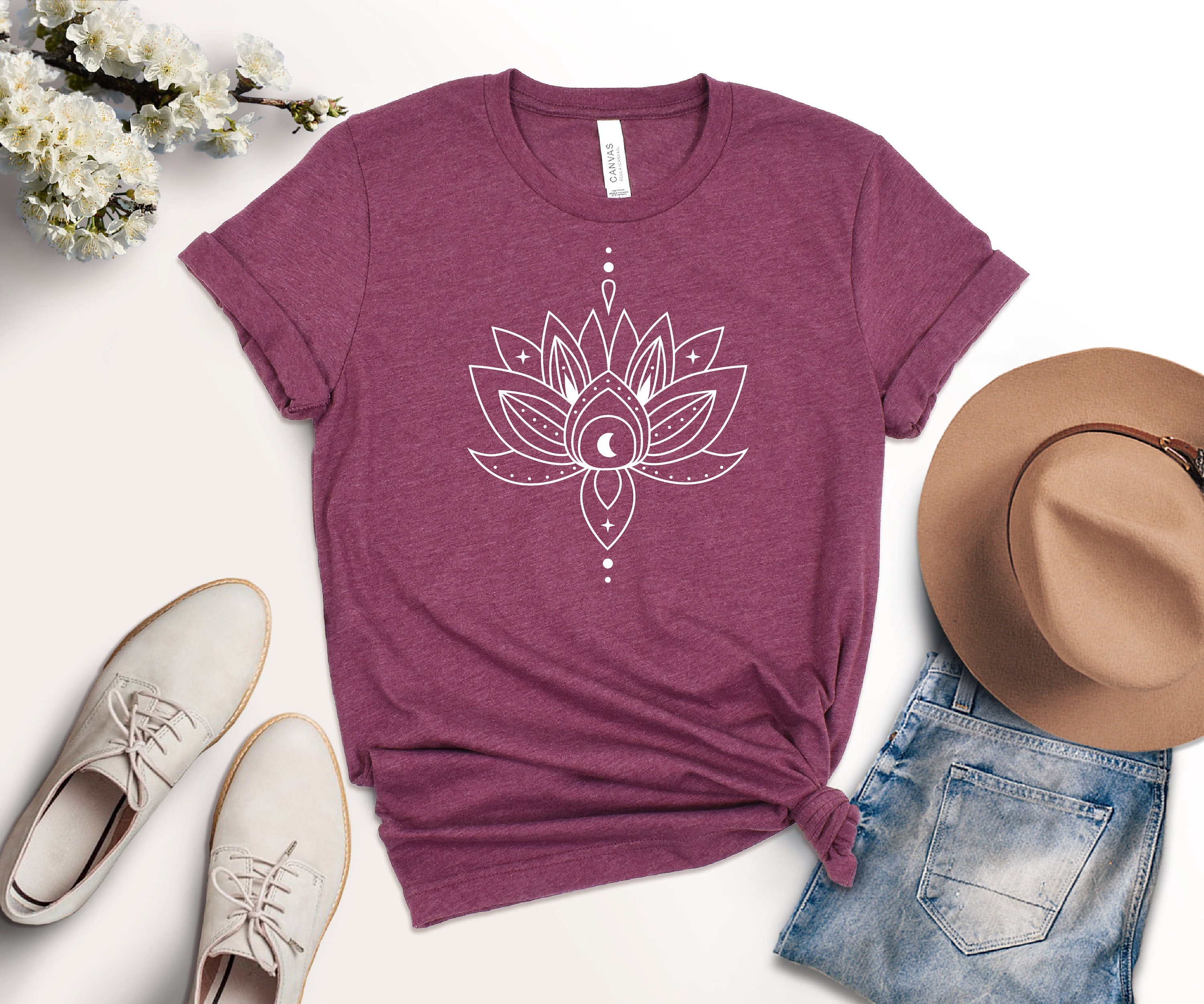 Lotus Flower T-Shirt: Mystical Mandala, Yoga Meditation Tee