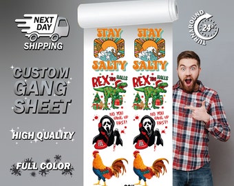 Custom DTF Gang Sheet: Full Color Ready To Press Transfers