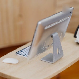 New 1:12 Dollhouse Miniature Mini Laptop LED Desktop Computer - Etsy