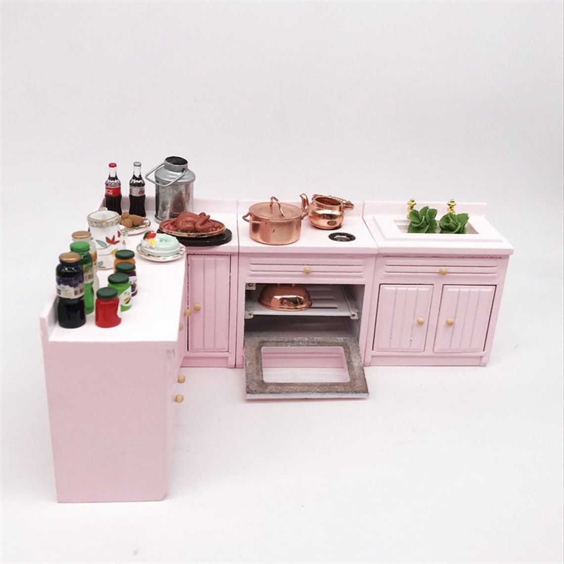 1:12 Puppenhaus Miniatur Möbelzubehör Mini Küchenschrank Spüle | Etsy