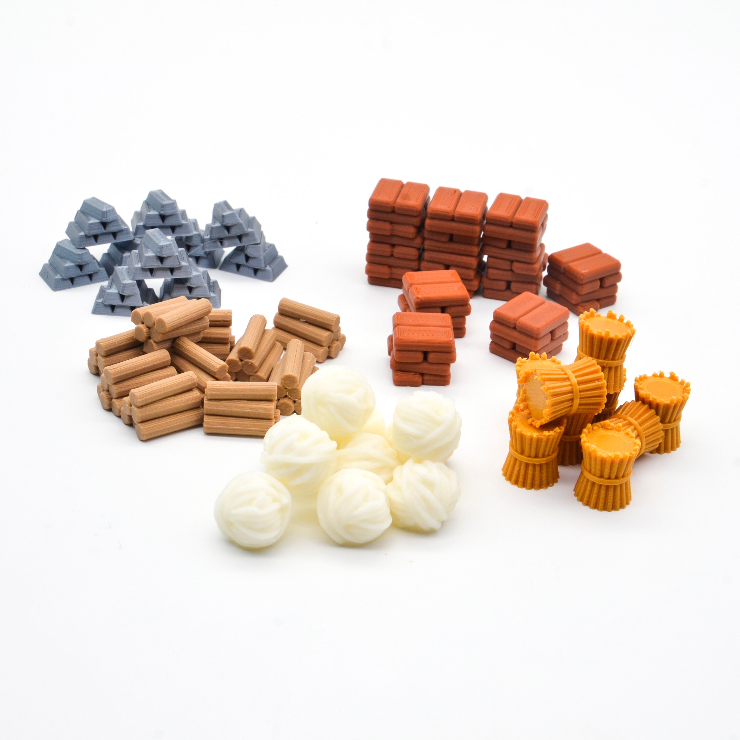 3D Printable Board Game Catan Resources Token Brick Grain Etsy UK