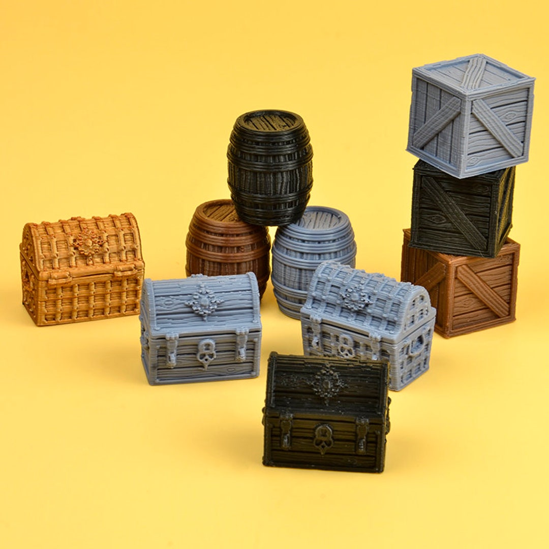 Treasure Chest Box Wooden Barrel for GLOOMHAVEN Dungeons Etsy