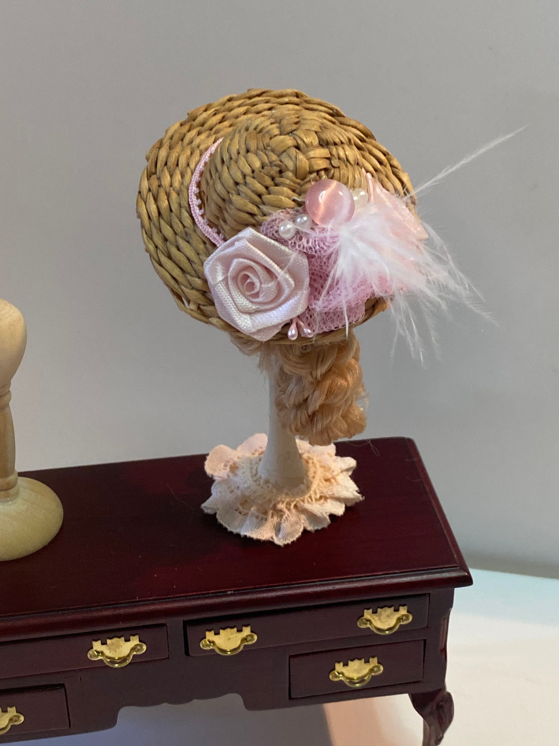 Miniature hat. Dolls house 1/12th scale miniature ladies hat. Etsy
