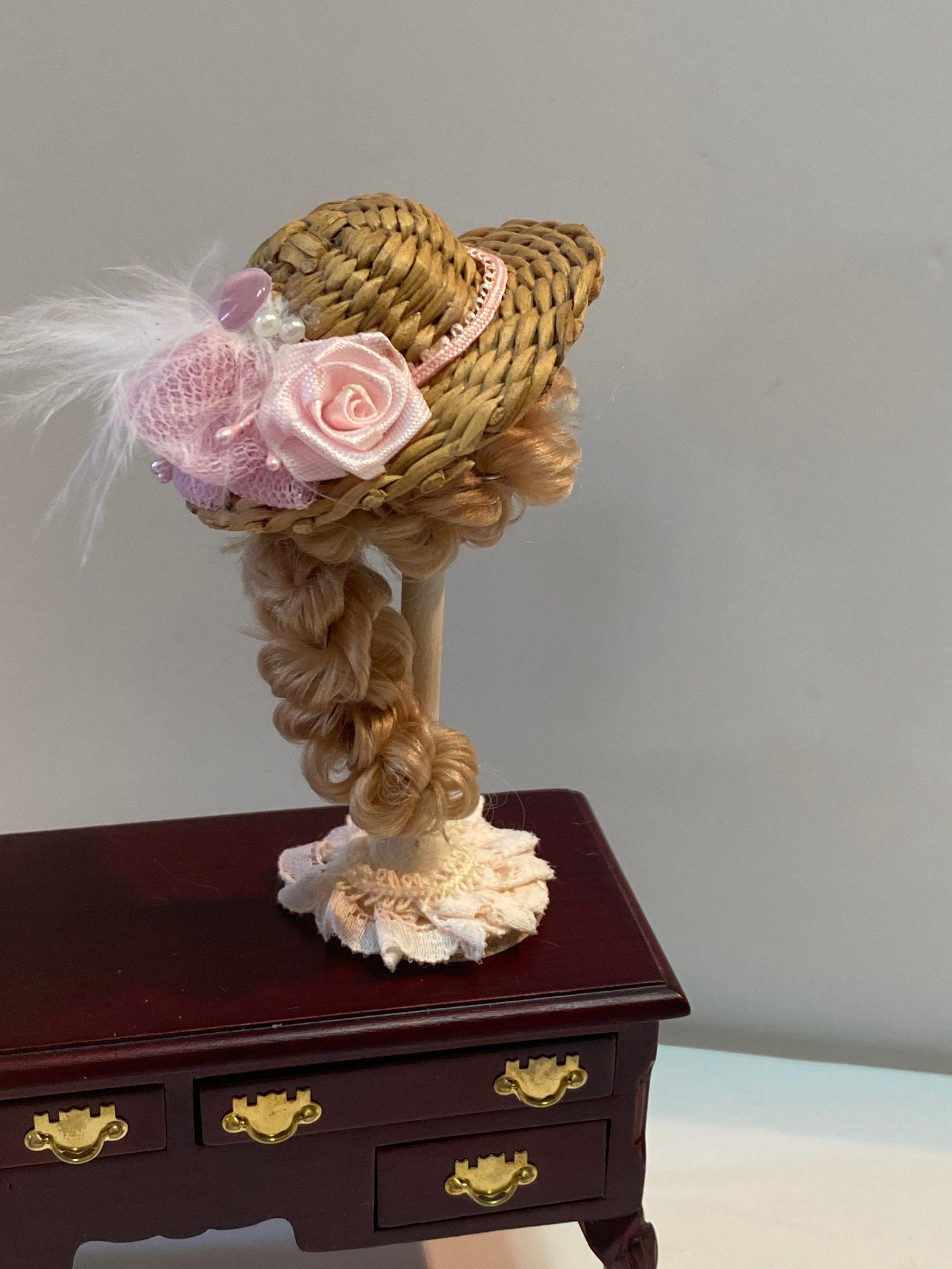 Miniature hat. Dolls house 1/12th scale miniature ladies hat. Etsy
