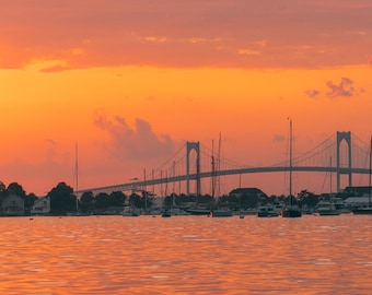 Newport Rhode Island Sunset Photo: Nautical Seascape Print