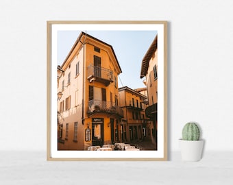 Lake Como Italy Photography Print, Italian Bellagio Cafe Scene Landscape, Mediterranean Travel Wall Art, Home Room Decor, Housewarming Gift