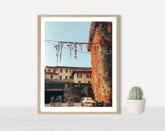 Lake Como Italy Photography Landscape, Colour Floral Cityscape Print, Mediterranean Travel Wall Art, Home Room Decor, Housewarming Gift