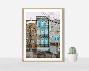 European Buildings Colour Photography Print, Colorful Porto Portugal Cityscape Architecture Photograph,  Room Decor, Travel Wall Art Gift