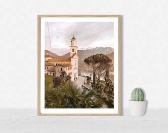 Lugano Switzerland Color Photography Print, Lake Lugano City Landscape, Swiss Mountain Travel Wall Art, Home Room Decor, Housewarming Gift