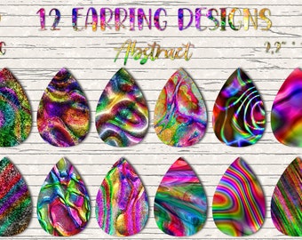 Earring Sublimation Bundle 26.Abstract Teardrop Earring Sublimation Wrap Png Designs,Earring Templates  Sublimation.Liquid Glitter Designs