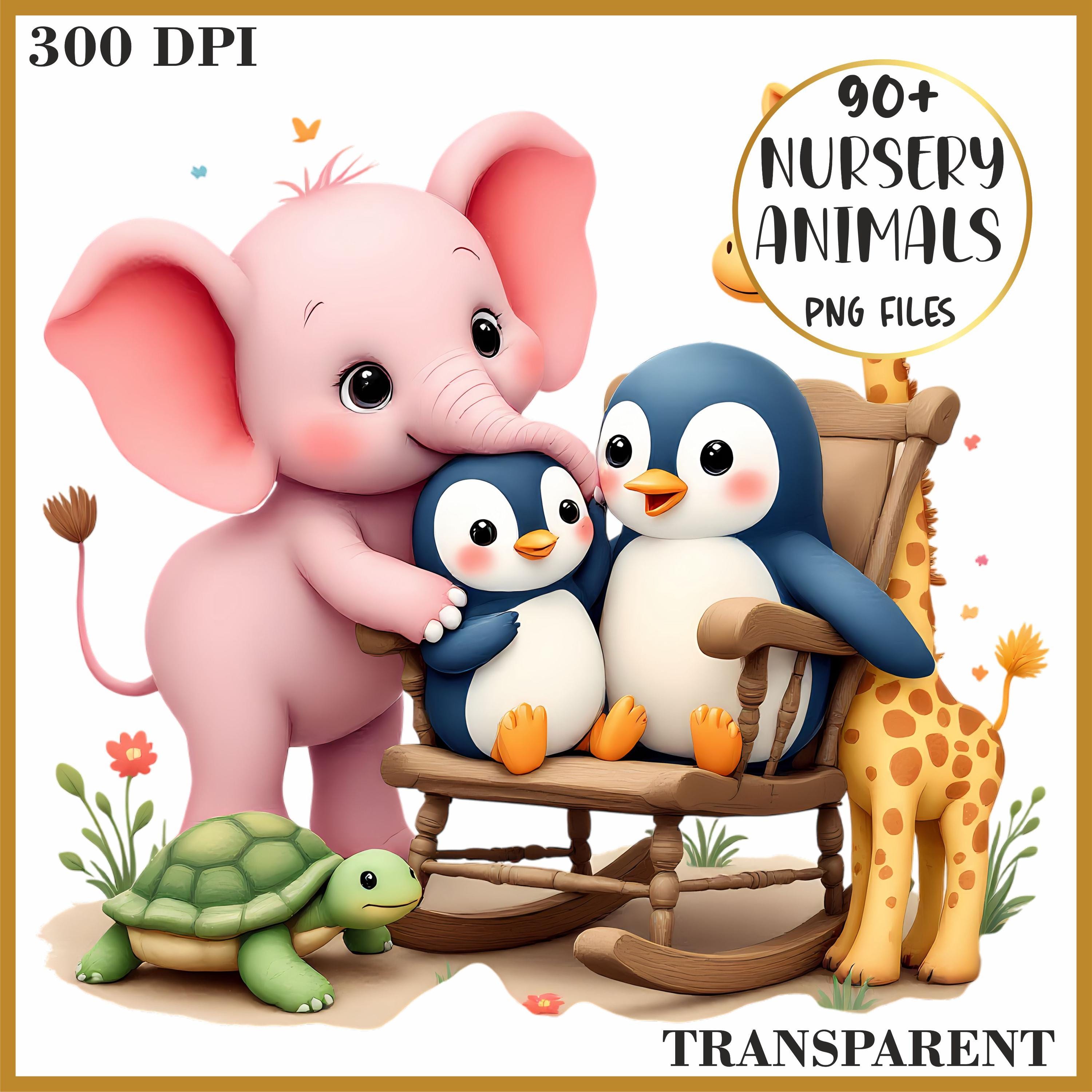 90+ Nursery Animals Clipart | Cute Baby Animal PNG Bundle | Transparent ...