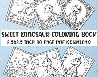 Libro para colorear de dinosaurios para niños: 30 páginas adorables (Descarga PDF)