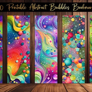 Lot de 30 marque-pages bulles abstraites, sublimation de 30 marque-pages bulles aquarelles, fichiers PNG, marque-pages abstraits, téléchargements numériques