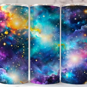 Tumbler Wrap Galassia Stellata, 20oz PNG Download Digitale, Design Sublimazione Spazio Cosmico per Bicchieri Personalizzati