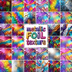 Pacchetto di carta digitale con lamina metallica, oltre 100 texture astratte lucide per progetti di sublimazione e stampa, pacchetto di carta digitale con lamina olografica