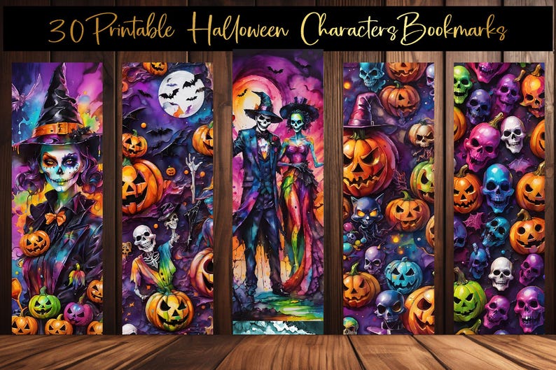 Puede incluir: Conjunto de 30 marcadores de libros imprimibles de personajes de Halloween. Los marcadores presentan una variedad de personajes espeluznantes, incluyendo una bruja, un esqueleto y una calabaza. Los marcadores son perfectos para agregar un toque de diversi&oacute;n de Halloween a tu lectura.
