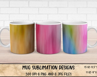 Gradient Mug Sublimation Wrap Template, Abstract Design (Digital Download)