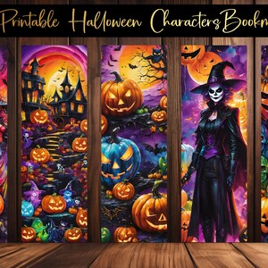 Puede incluir: Conjunto de 30 marcadores de libros imprimibles de personajes de Halloween. Los marcadores presentan una variedad de personajes espeluznantes, incluyendo brujas, esqueletos y calabazas. Los marcadores est&aacute;n dise&ntilde;ados en un esquema de colores vibrantes morado, naranja y verde.