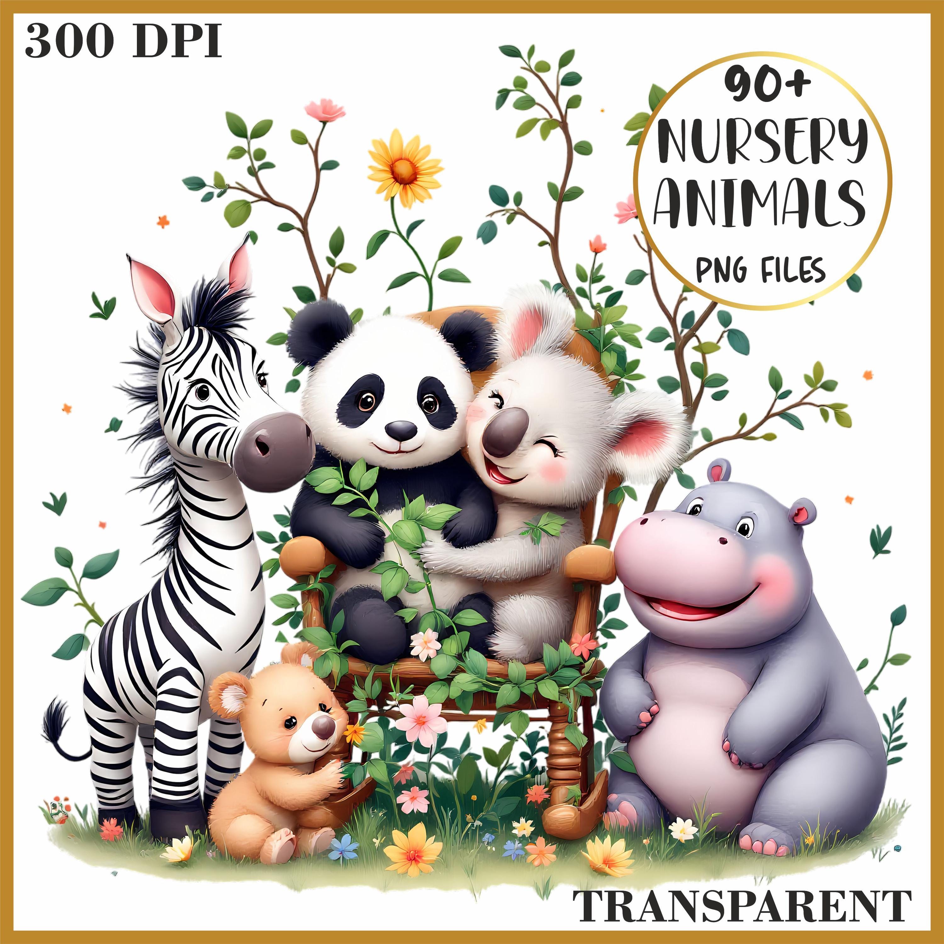 90+ Nursery Animals Clipart | Cute Baby Animal PNG Bundle | Transparent ...